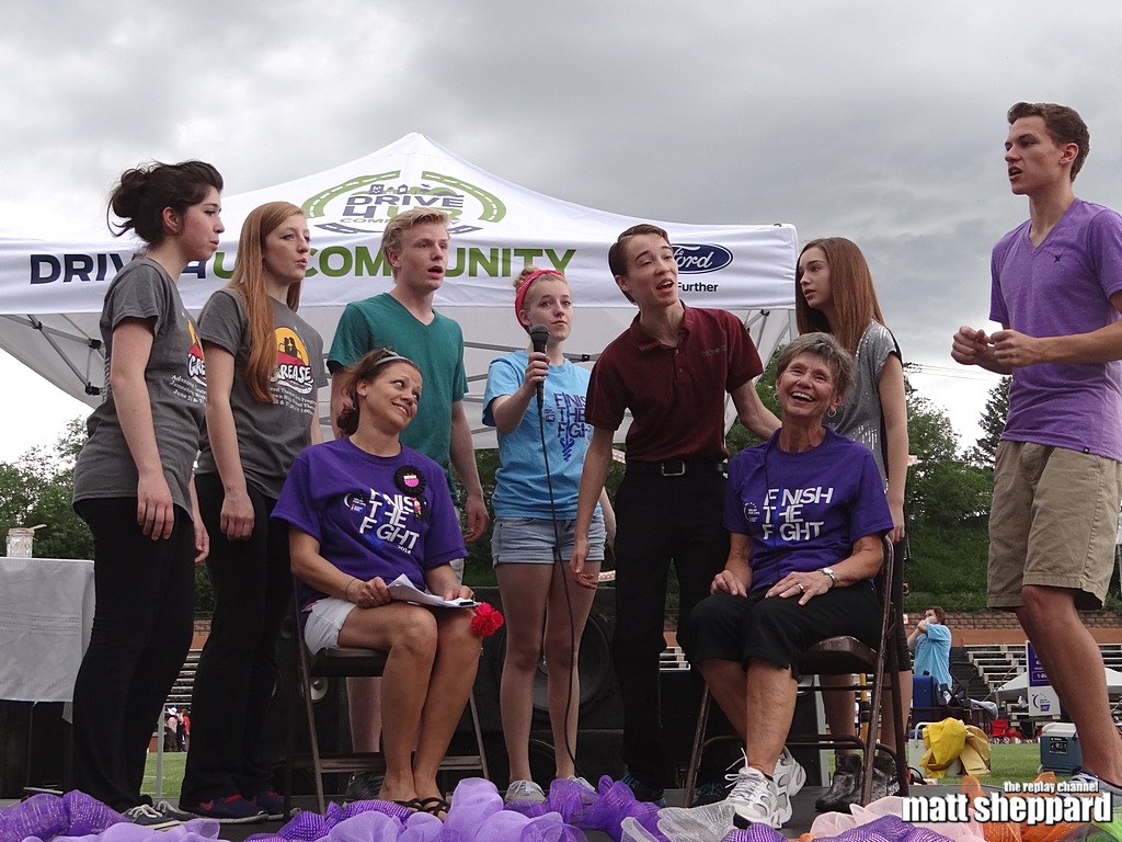 JHS singers seranade Honorary Chair Judy Hager (left)
